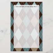 青と茶のファッションパターン 便箋 (正面)