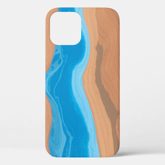 青と茶の抽象芸術絵画 Case-Mate iPhoneケース (裏面)