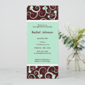 青と茶の渦巻き招待状 招待状 (スタンド正面)