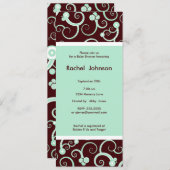 青と茶の渦巻き招待状 招待状 (正面/裏面)