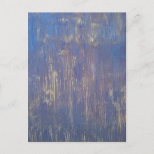青と茶色のオリジナルテクスチャ絵を描付きポストカード ポストカード (正面)