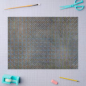 青と茶色のギリシャ鍵デコパージ 薄葉紙 (クラフト)