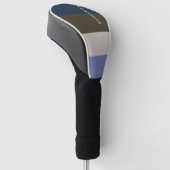 青と茶色のストライプパターン ゴルフヘッドカバー (アングル)