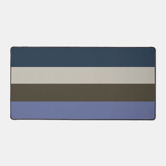 青と茶色のストライプパターン デスクマット (正面)