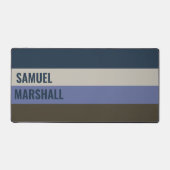 青と茶色のストライプパターン デスクマット (正面)