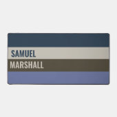 青と茶色のストライプパターン デスクマット (正面)