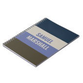 青と茶色のストライプパターン ノートブック (左側)