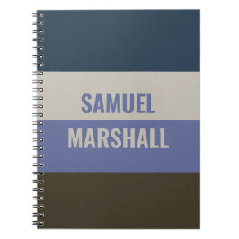 青と茶色のストライプパターン ノートブック