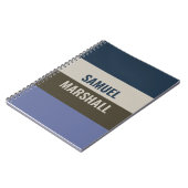 青と茶色のストライプパターン ノートブック (左側)