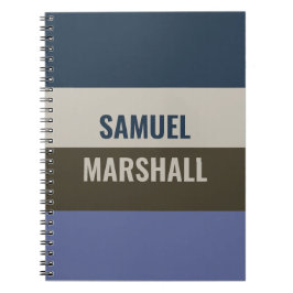 青と茶色のストライプパターン ノートブック