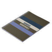 青と茶色のストライプパターン ノートブック (左側)