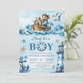 青と茶色のテディベアのボーイだ 招待状 (スタンド正面)