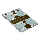 青と茶色のバブルのノートブパーソナライズされたック ノートブック (右側)