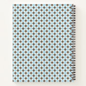 青と茶色のパタパーソナライズされたーン ノートブック (裏面)