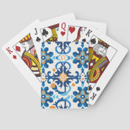 青と茶色のパターン（の模様が）あるトランプ トランプ