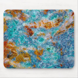 青と茶色のフェイク大理石模様 マウスパッド