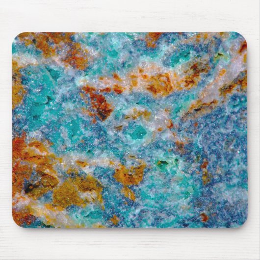 青と茶色のフェイク大理石模様 マウスパッド (正面)