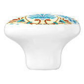 青と茶色のヴィンテージタイルルックセラミックノブ セラミックノブ (側面)