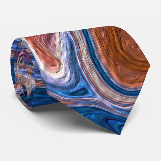 青と茶色の大理石ネックタイ ネクタイ (ロール)