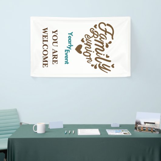 青と茶色の年1回のイベント懇親会 横断幕 (トレードショー)