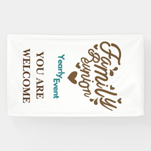 青と茶色の年1回のイベント懇親会 横断幕 (横)