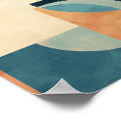 青と茶色の幾何学的な形状の背景 ポスター (角)