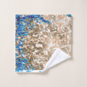 青と茶色の手の込んだペイズリー バスタオルセット (ウォッシュタオル)