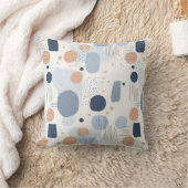 青と茶色の抽象芸術カラーDesignFleece毛布 クッション (ブランケット)