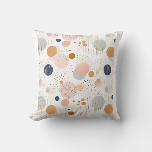 青と茶色の抽象芸術カラーDesignFleece毛布 クッション (正面)