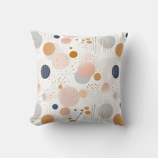 青と茶色の抽象芸術カラーDesignFleece毛布 クッション (正面)