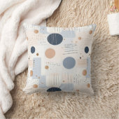 青と茶色の抽象芸術カラーDesignFleece毛布 クッション (ブランケット)