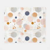 青と茶色の抽象芸術カラーDesignFleece毛布 フリースブランケット (正面(横))