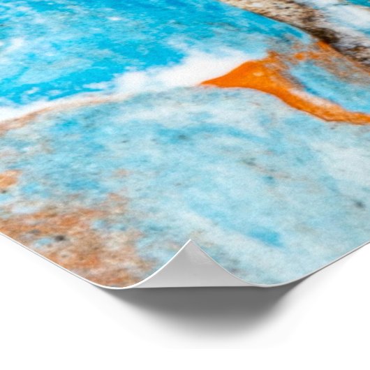 青と茶色の抽象芸術絵画 ポスター (角)