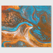 青と茶色の抽象芸術絵画 ラッピングペーパー (フラット)