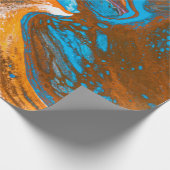 青と茶色の抽象芸術絵画 ラッピングペーパー (角)