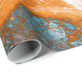 青と茶色の抽象芸術絵画 ラッピングペーパー (ロールコーナー)