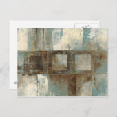 青と茶色の抽象芸術 ポストカード (正面/裏面)