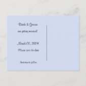 青と茶色の日付の写真はがきを保存 案内ポストカード (裏面)