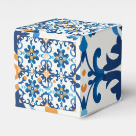 青と茶色の格子模様ギフトボックス フェイバーボックス