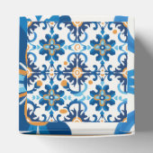 青と茶色の格子模様ギフトボックス フェイバーボックス (上部)