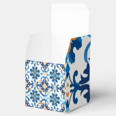 青と茶色の格子模様ギフトボックス フェイバーボックス (オープン)