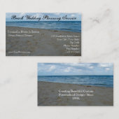 青と茶色の砂のビーチ名刺 名刺 (正面/裏面)