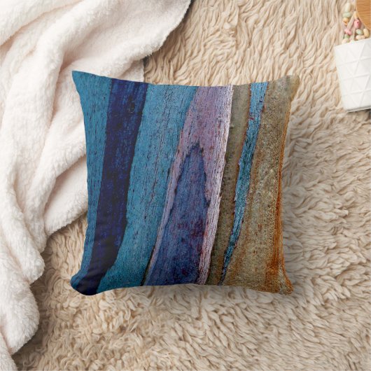 青と茶色の絵を描表面 クッション (ブランケット)