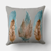 青と茶色の羽毛装飾用クッション クッション (裏面)