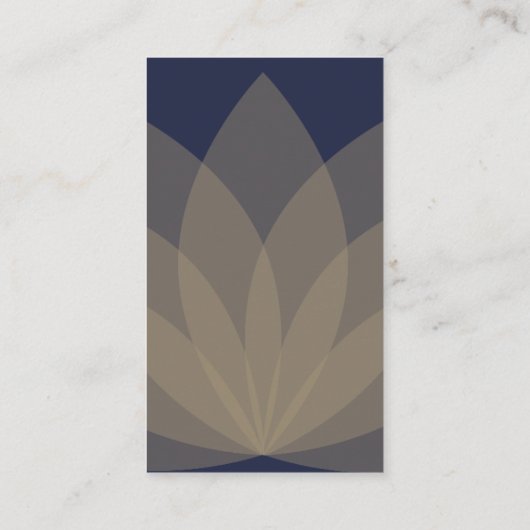 青と茶色の蓮の花の名刺 名刺 (裏面)