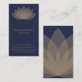 青と茶色の蓮の花の名刺 名刺 (正面/裏面)