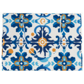 青と茶色の装飾抱き枕 ラージペーパーバッグ (裏面)