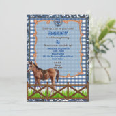 青と茶色の西部風の馬の招待状 招待状 (スタンド正面)