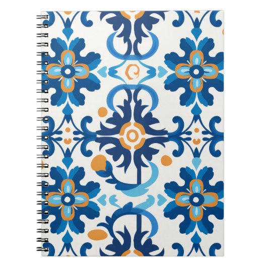 青と茶色の詳細ノートブック ノートブック (正面)