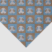 青と茶色の象の水玉模様 薄葉紙 (詳細)